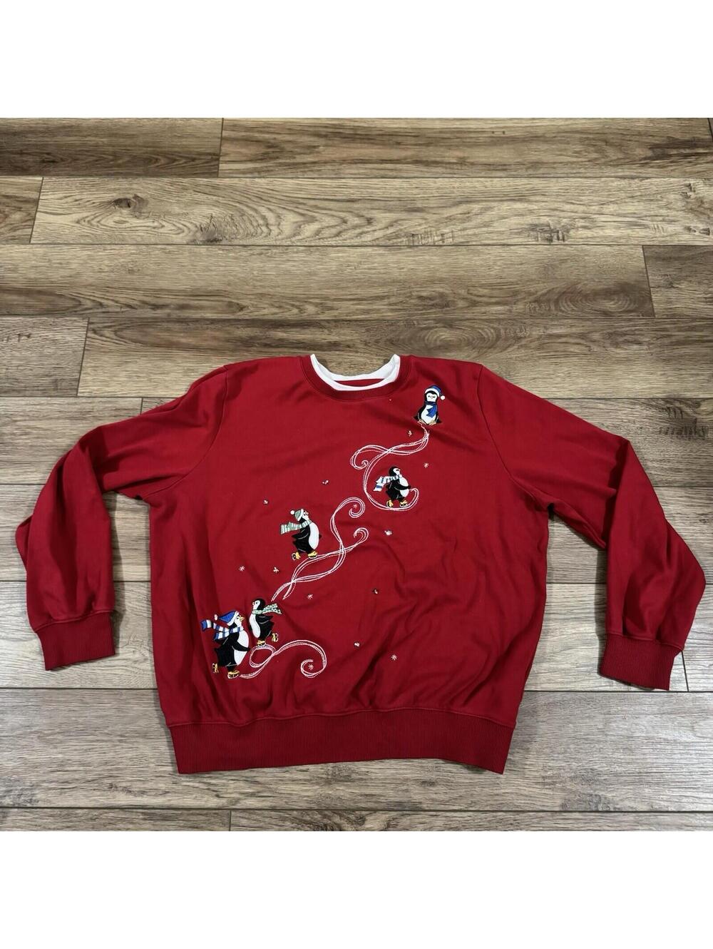 Vintage 90s Y2K Penguins Winter Christmas Holiday Sweatshirt